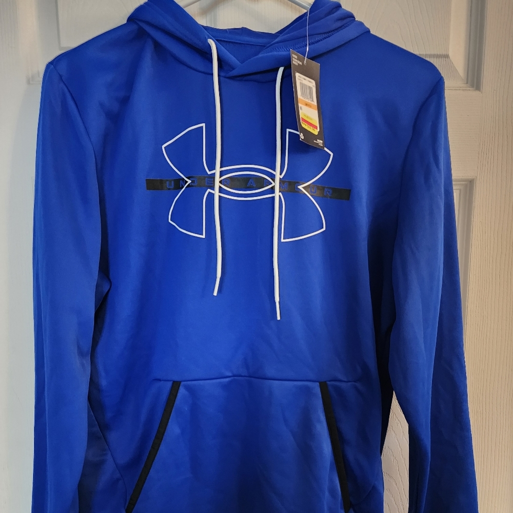 Under Armour Blue and White Hoodie Sweatshirt